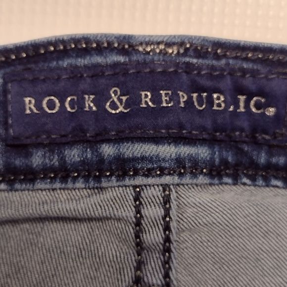 Rock & Republic. Kasandra Jeans Blue Midrise Bootcut Distressed   Sz 8. - Picture 10 of 12
